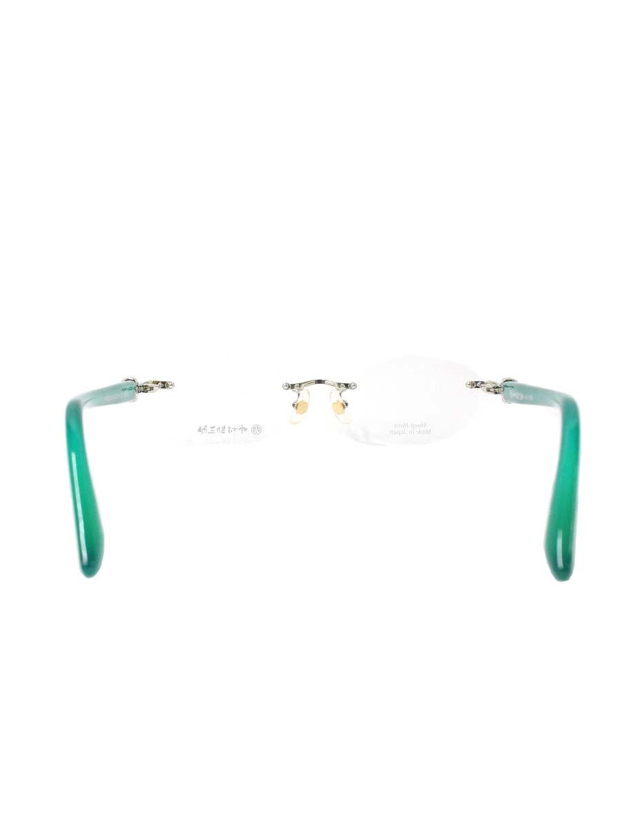 中村勘三郎 KN-2668 メガネ シルバー/グリーン メタルフレーム リムレス シープホーン  COL.C-3 ITHCXX9U1S8A