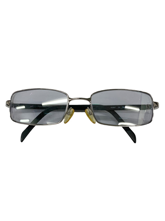 ポリス S2897 メガネ シルバー コンビフレーム フルリム スクエア IT0DNX4WSZQI