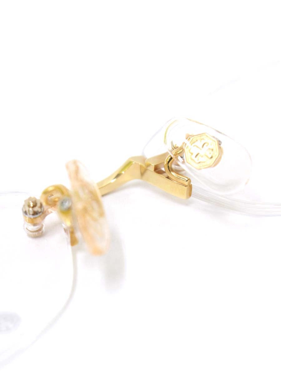 中村勘三郎 KN-2671 メガネ ゴールド/ホワイトラメ シープホーン スワロフスキー リムレス ITWM43O9IL1C