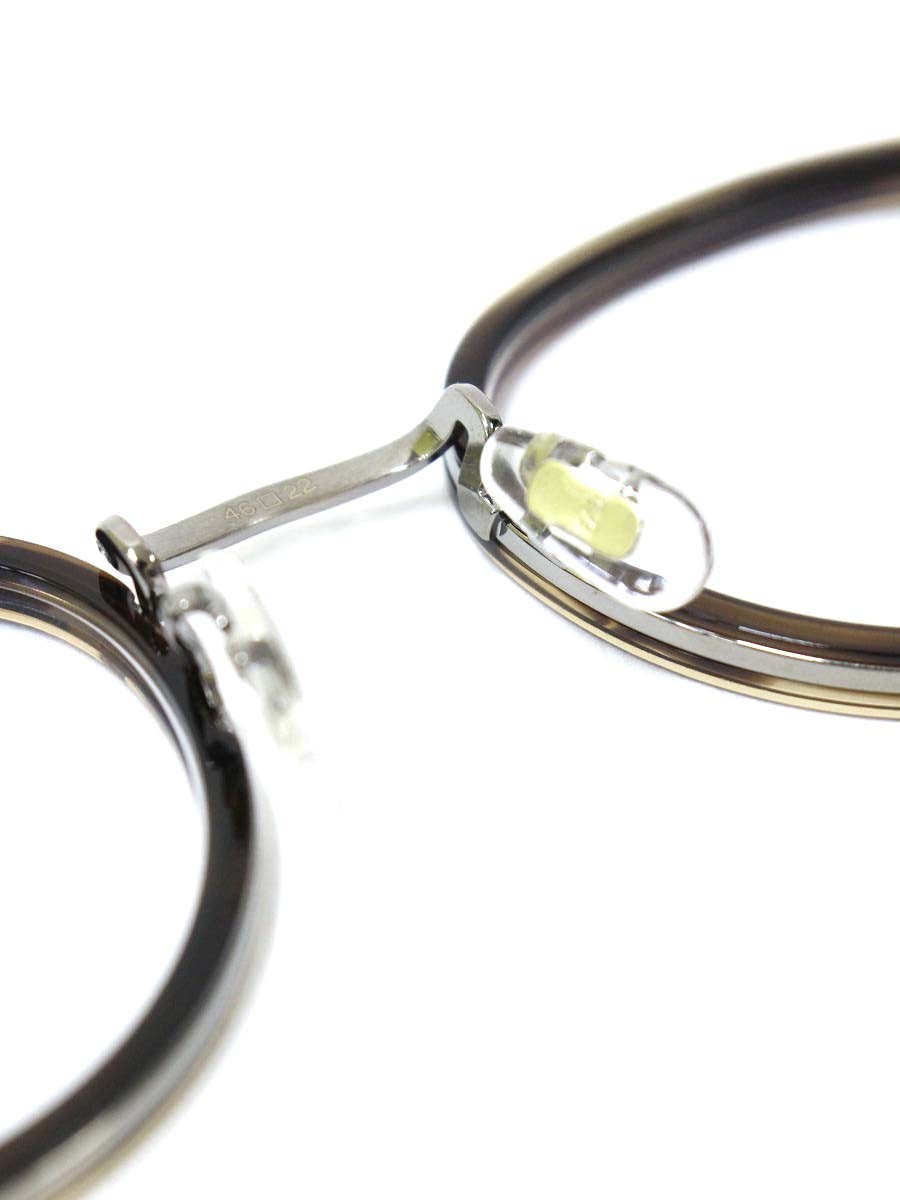 アイヴァン GRAFF メガネ オリーブバンブー/シルバー コンビフレーム ウェリントン OLB ITA94KZ6X8R4