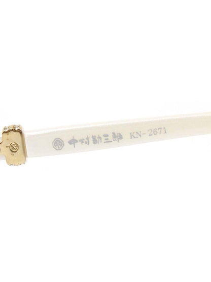 中村勘三郎 KN-2671 メガネ ゴールド/ホワイトラメ シープホーン スワロフスキー リムレス ITEK5LYHCXIK