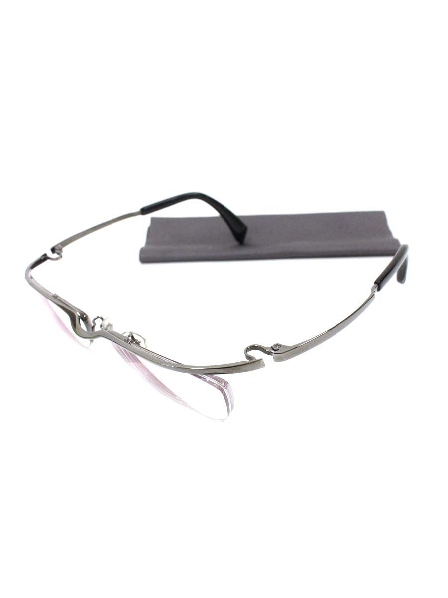 フォーナインズ S-801T メガネ ガンメタル/ブラック メタルフレーム ハーフリム スクエア ITW7G1K447BF