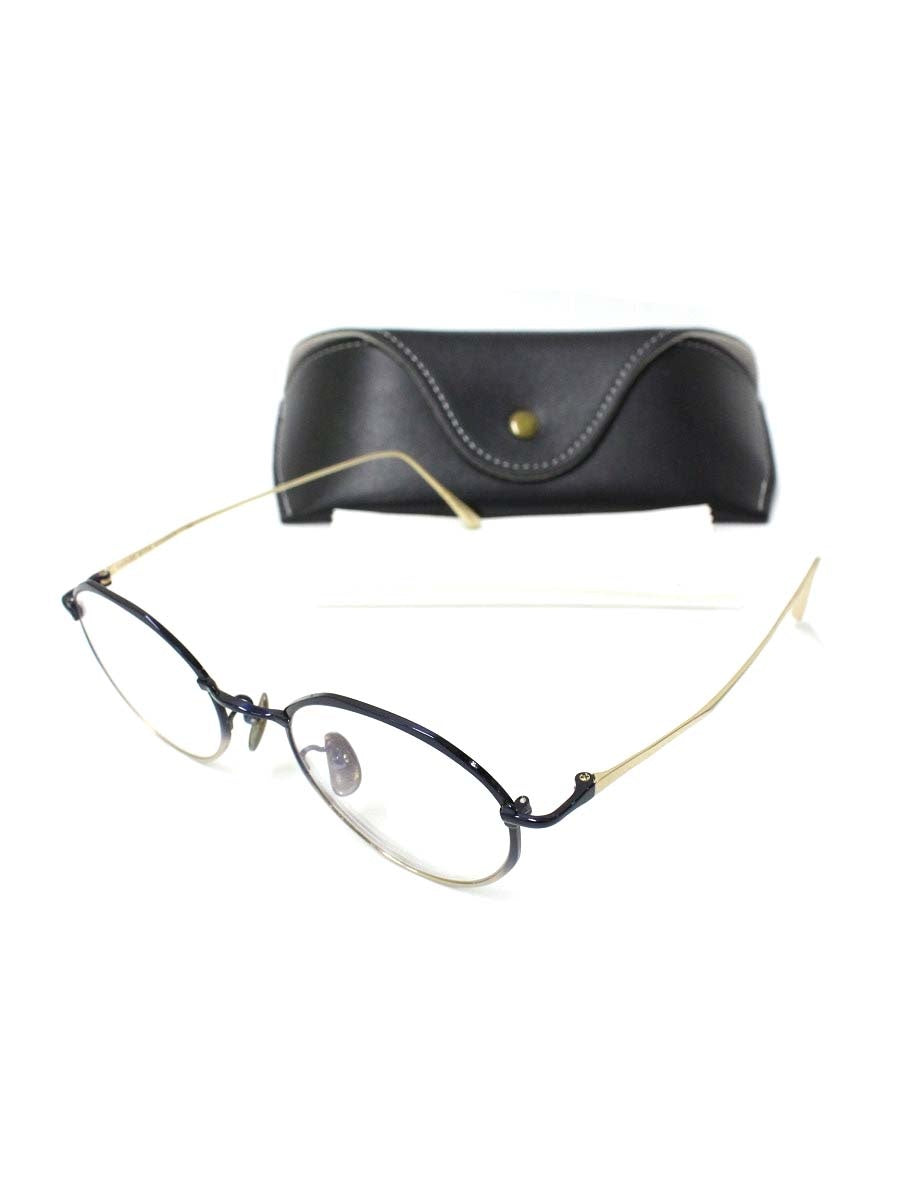 テイラーウィズリスペクト bagua メガネ ネイビー/ゴールド バグア チタニウムフレーム フルリム ボストン ITTKOYQSASOA