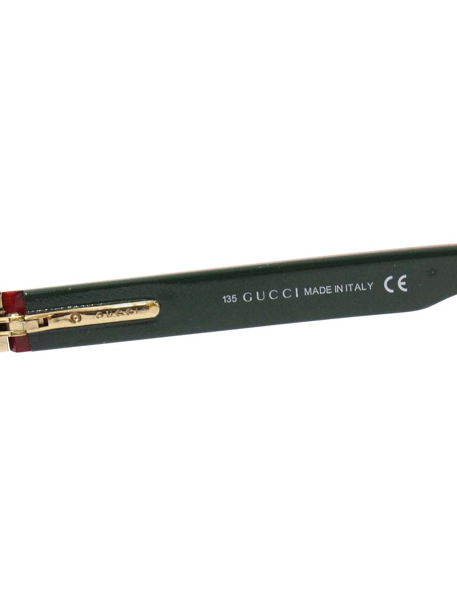 グッチ GG1525 メガネ グリーン/レッド/ゴールド セルフレーム フルリム スクエア ITVMJ35FBK26