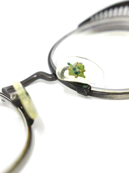 レスザンヒューマン ENIGMA メガネ アンティークシルバー/ブラック コンビフレーム フルリム ボストン ITZAPBJBDKIU