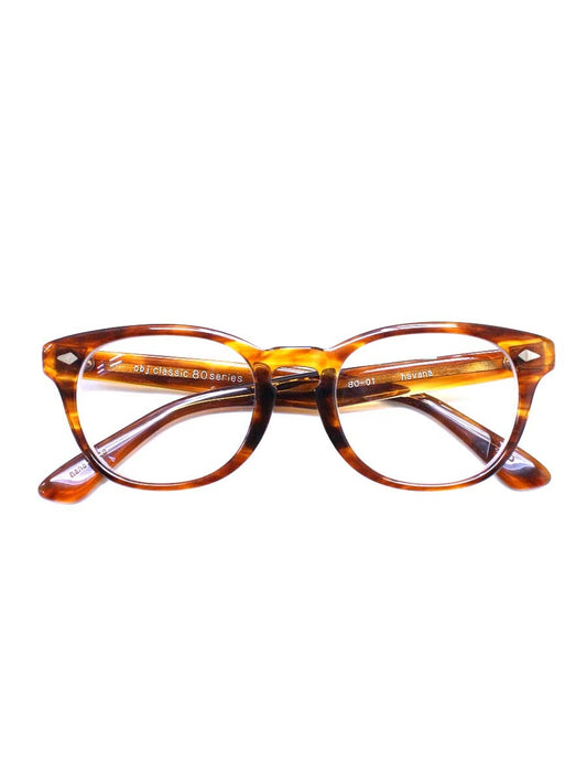 OBJ（オブジェ） havana 80-01 メガネ ブラウン セルフレーム べっ甲柄 ボストン ITTYJCSRQ7JQ