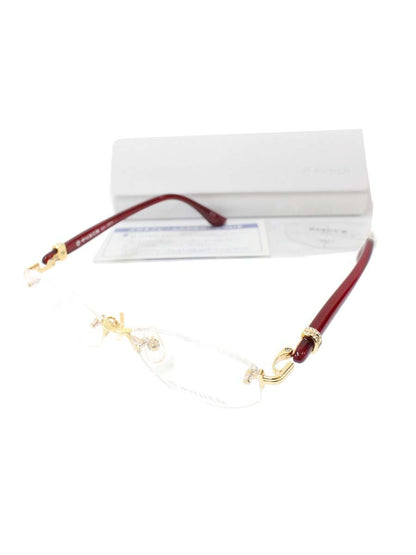 中村勘三郎 KN-2671 メガネ ゴールド/ホワイトラメ シープホーン スワロフスキー リムレス ITWM43O9IL1C