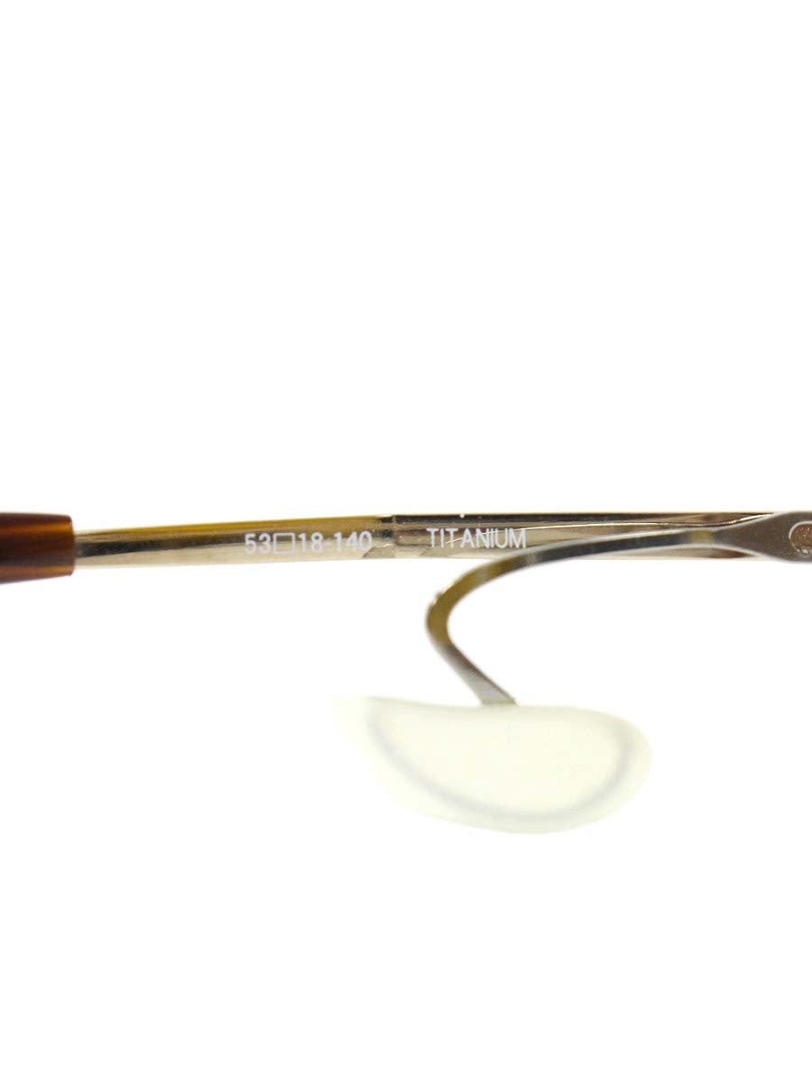 ネオジン NJ2314S メガネ ゴールド/ブラウン メタルフレーム ハーフリム スクエアシェイプ ノーズパッドレス ITSKW9QX72DW