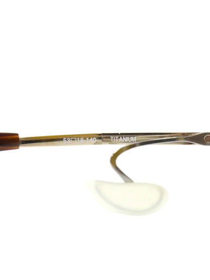 ネオジン NJ2314S メガネ ゴールド/ブラウン メタルフレーム ハーフリム スクエアシェイプ ノーズパッドレス ITSKW9QX72DW