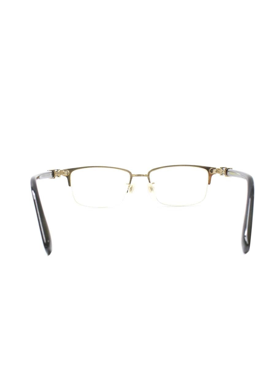 中村勘三郎 KN-2536 メガネ ゴールド/ブラック 手作り チタニウムフレーム フルリム ウェリントン IT6FO1CMRSFU