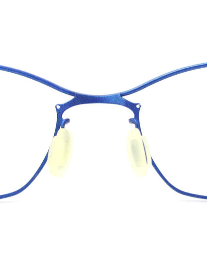 コンセプトワイ Y-03 メガネ ブルー チタニウムフレーム ハーフリム スクエア ITO7MDFI5BKS