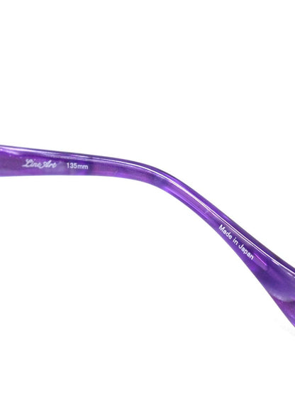 ラインアートシャルマン XL1070 メガネ パープル/シルバー メタルフレーム ハーフリム スクエア IT13USEK4CAW