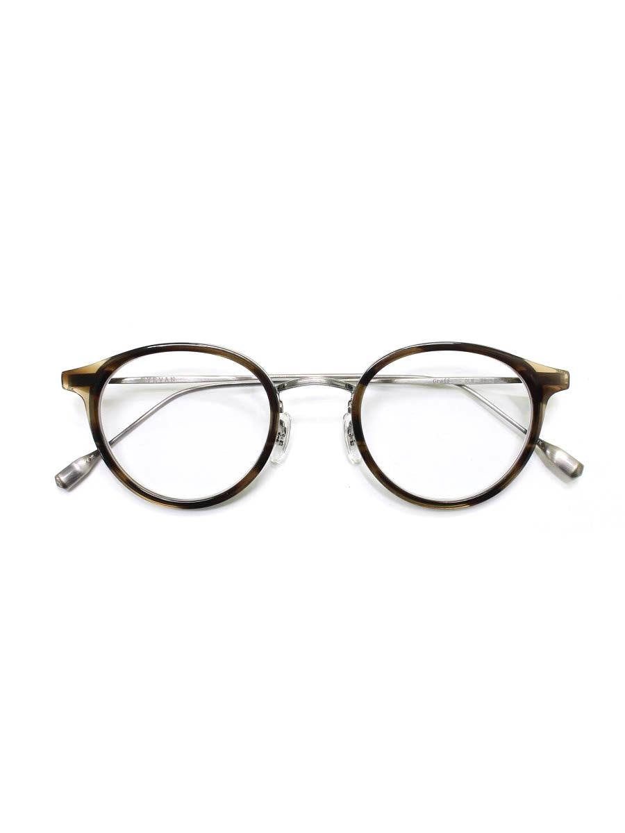 アイヴァン GRAFF メガネ オリーブバンブー/シルバー コンビフレーム ウェリントン OLB ITA94KZ6X8R4