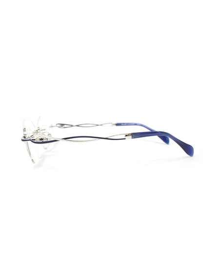 ラインアートシャルマン XL1638 メガネ ブルー コンビフレーム リムレス オーバル ツーポイント ITWUL0Q4N0O4