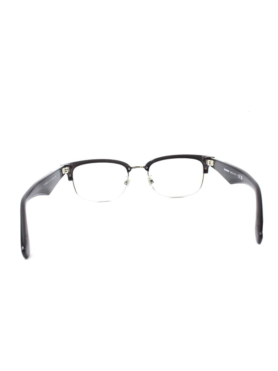 バーバリー B2424-D 4112 メガネ ブラック/シルバー コンビフレーム フルリム サーモントブロー スクエアシェイプ IT25GUIA3LTD