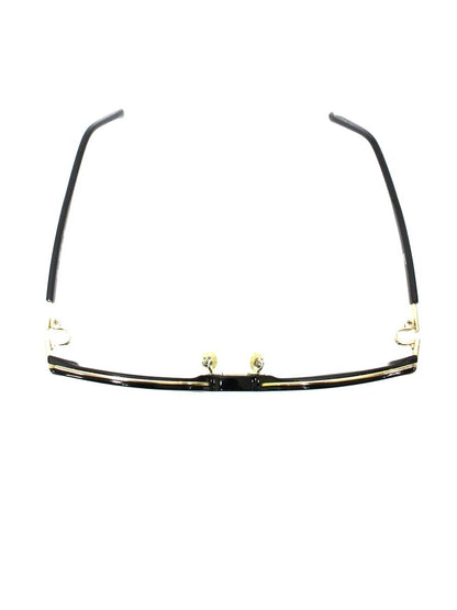 フォーナインズ M-104 メガネ ブラック/ゴールド コンビフレーム フルリム ウェリントン ITS57ESISA7S