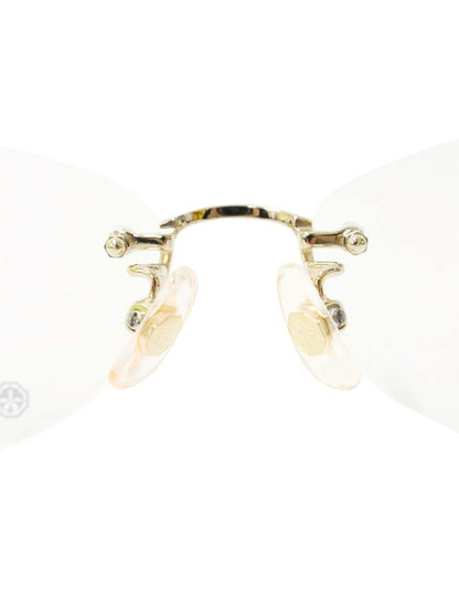 中村勘三郎 KN-2642 メガネ ワインレッド シープホーン スワロフスキーリング リムレス ITGVBZ4DE2A5