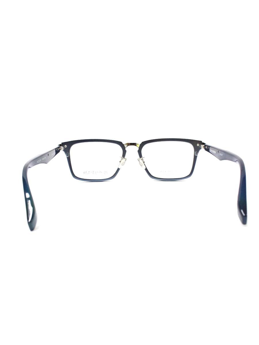 中村勘三郎 CHOUKINモデル KN-2547 メガネ ブルー/シルバー メタルフレーム フルリム スクエアシェイプ IT5A3Y1UWG5C