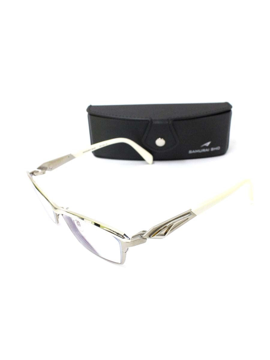 サムライ翔 SS-T29 メガネ シルバー/ホワイト メタルフレーム スクエア ♯1 ITVT05DP0ETY