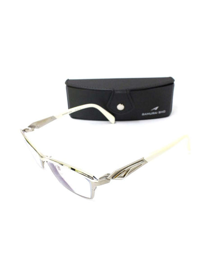 サムライ翔 SS-T29 メガネ シルバー/ホワイト メタルフレーム スクエア ♯1 ITVT05DP0ETY