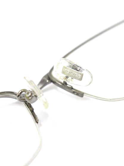 ポリス VPL911J メガネ シルバー/グレー メタルフレーム ハーフリム（ナイロール）スクエア IT98B0Z0N0HZ