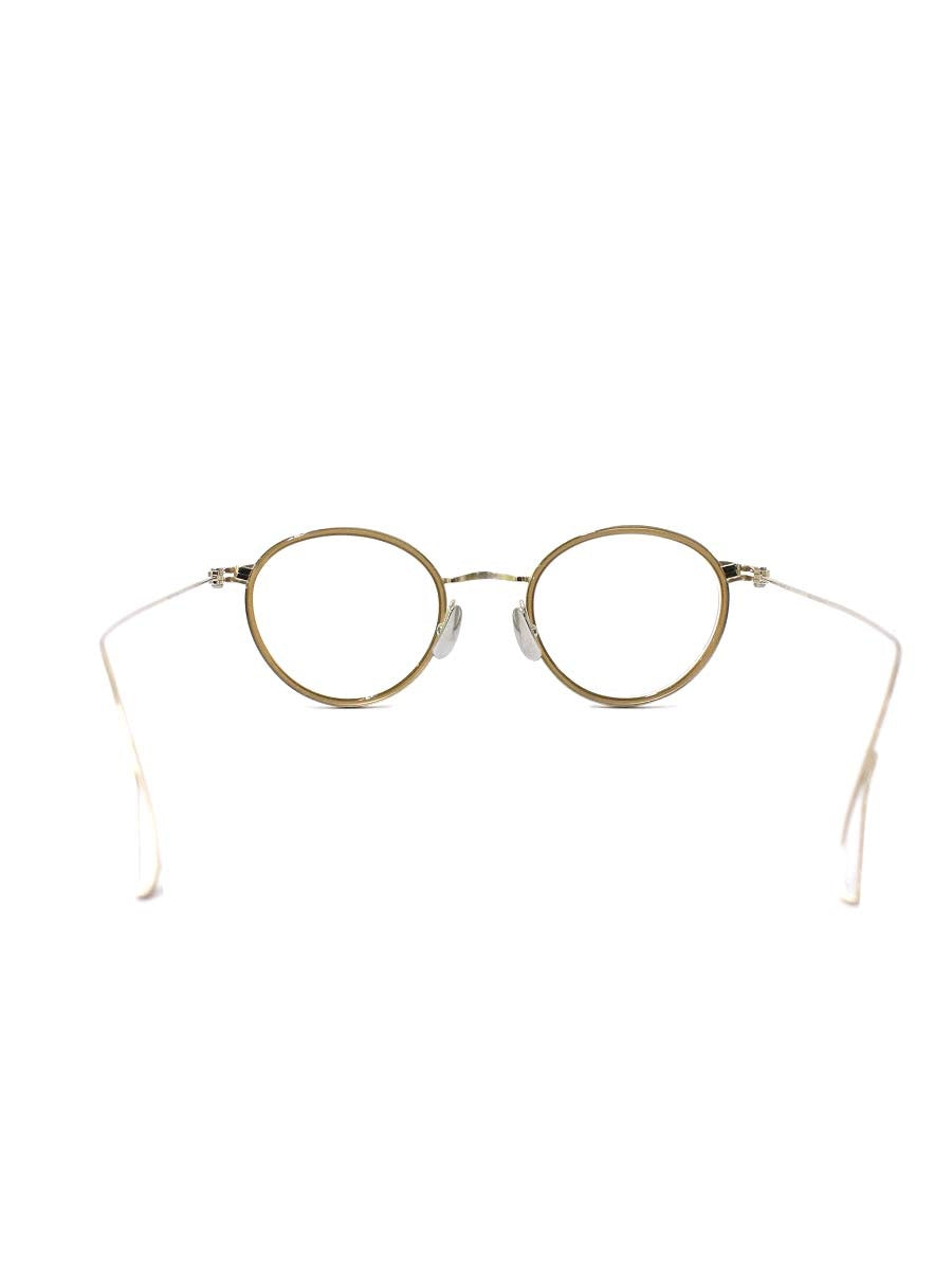 金子眼鏡 KM-66L メガネ ゴールド/ブラウン チタニウムフレーム フルリム ボストン IT294FQT9XQU