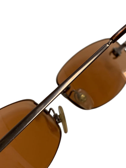 シャネル 4002 サングラス ブラウン ココマーク メタルフレームリムレス（フチなし）スクエア ITKJD9Y3BBL8