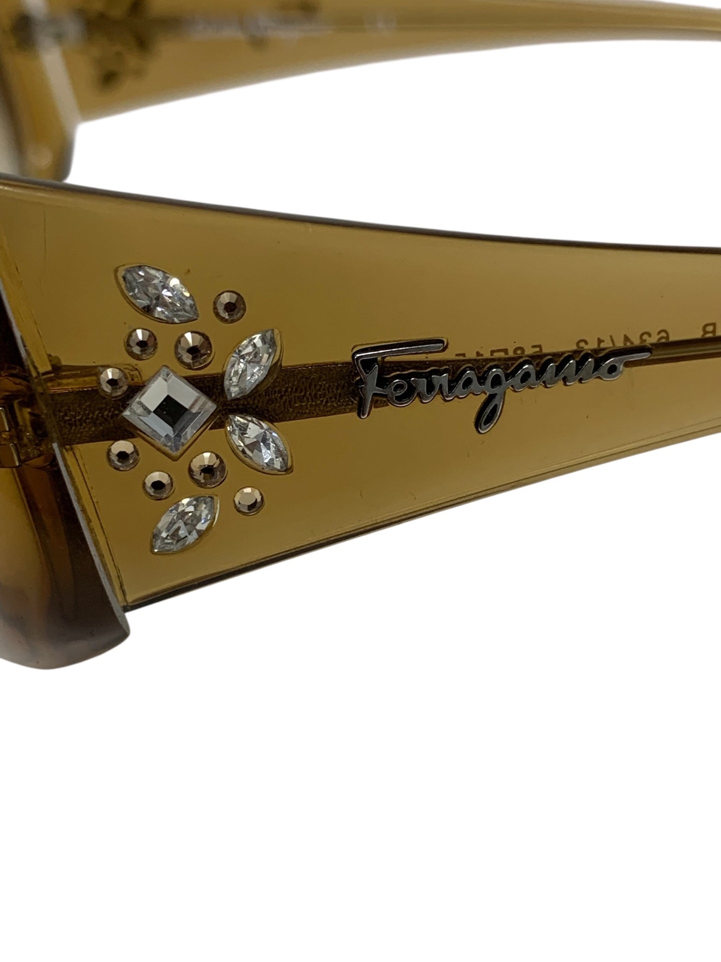 サルヴァトーレフェラガモ 2160B サングラス ブラウン セルフレーム フルリム ビジュー IT11J9R04DFC