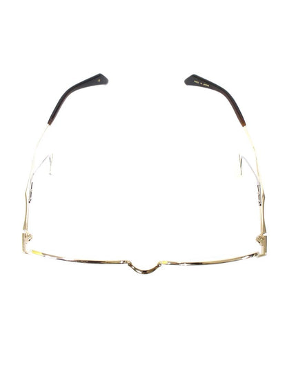 ネオジン NJ2314S メガネ ゴールド/ブラウン メタルフレーム ハーフリム スクエアシェイプ ノーズパッドレス ITSKW9QX72DW