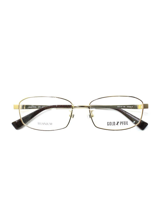 ゴールドファイル GPE-5007 メガネ ゴールド/ブラウン メタルフレーム フルリム スクエア チタン ITB9Q76RJHN4