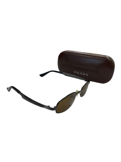 プラダ P302 サングラス ブラウン メタルフレーム フルリム オーバル（楕円） ITQPZV8BDOAO