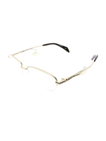 ネオジン NJ2314S メガネ ゴールド/ブラウン メタルフレーム ハーフリム スクエアシェイプ ノーズパッドレス ITSKW9QX72DW