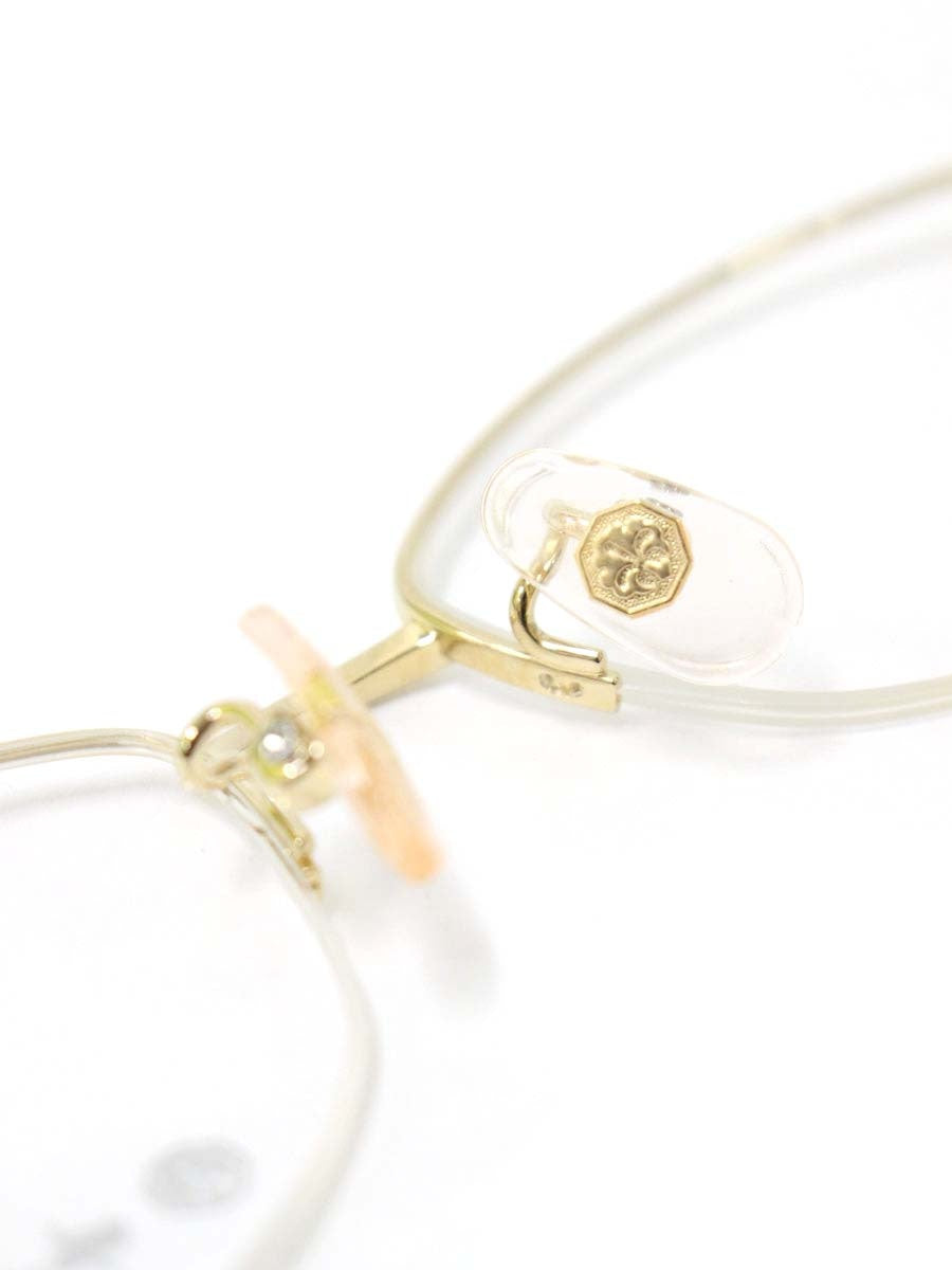 中村勘三郎 KN-2670 眼鏡 ゴールド/レッド ストーン付き スクエア  COL.C-2 ITNC1TQKDNNY