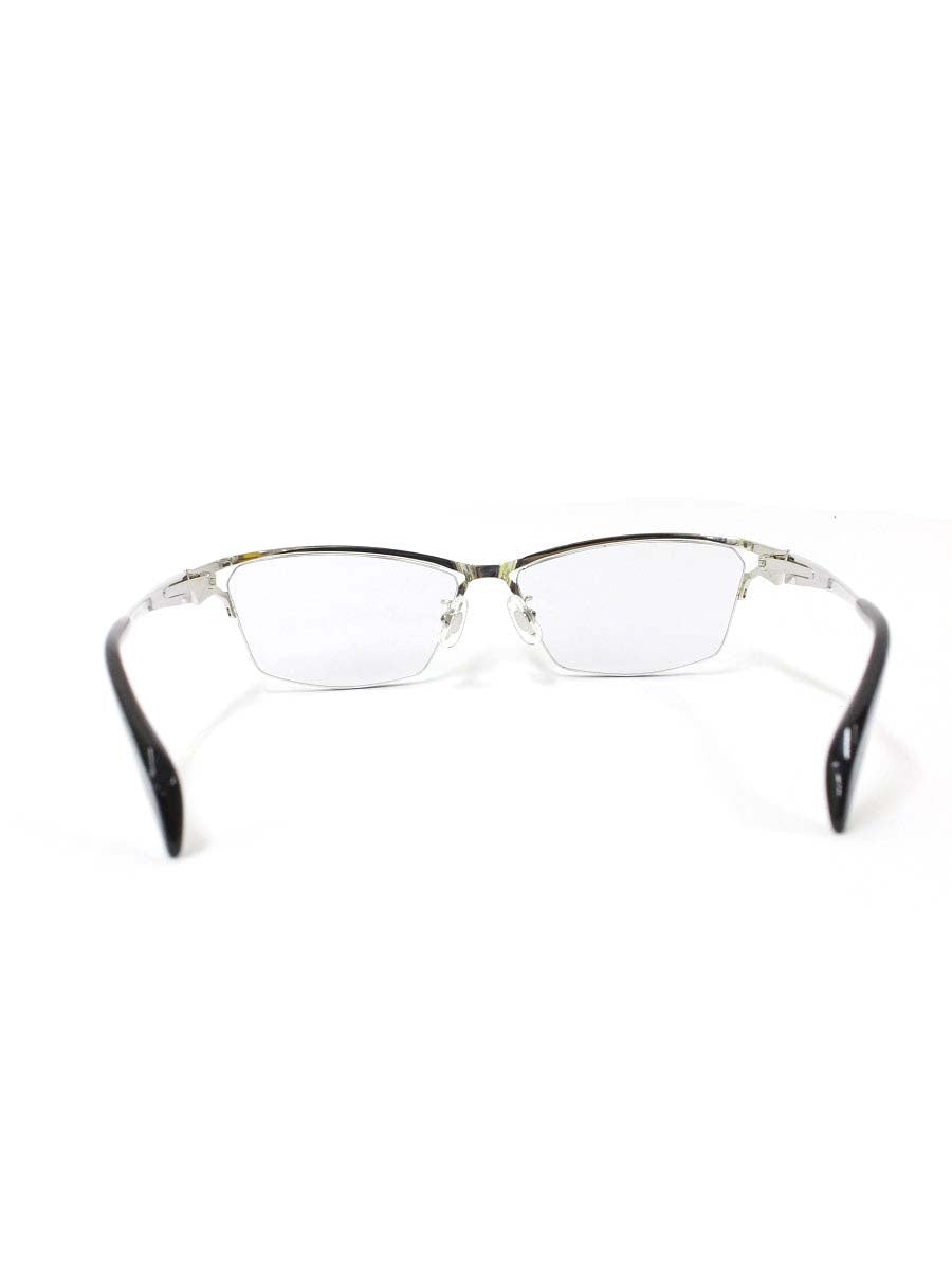サムライ翔 リラックスライン 仁 SS-J225 メガネ シルバー/ブラッククリア メタルフレーム ハーフリム スクエア ♯1 IT7S39FDXH34