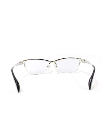 サムライ翔 リラックスライン 仁 SS-J225 メガネ シルバー/ブラッククリア メタルフレーム ハーフリム スクエア ♯1 IT7S39FDXH34