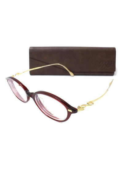 フォーナインズ NPM-71 メガネ レッド/ゴールド チタン プラスチック コンビフレーム フルリム オーバル IT6KUCKXMWU8