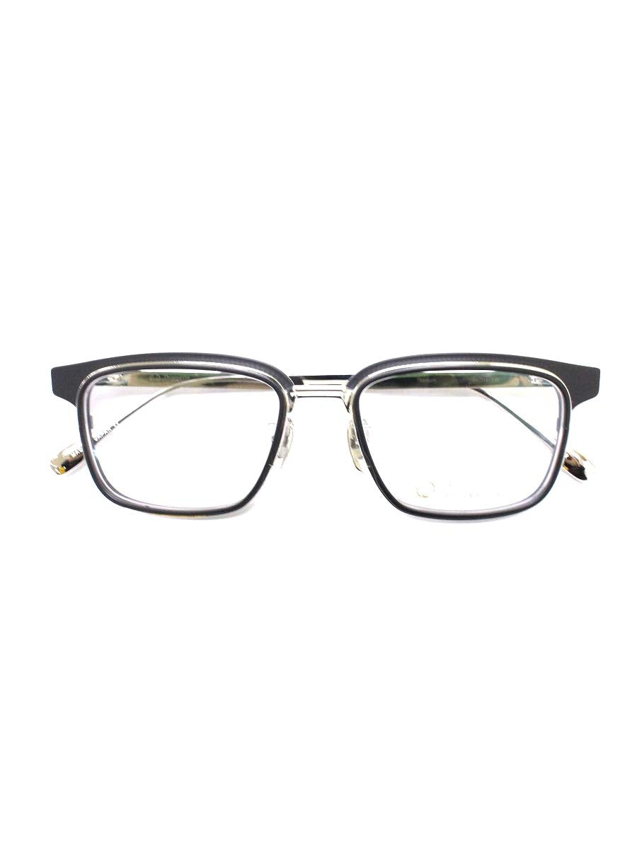 ドメスティックインターナショナル DI-1006 メガネ ブラック/シルバー メタルフレーム フルリム スクエアシェイプ ITN5491EC4N8