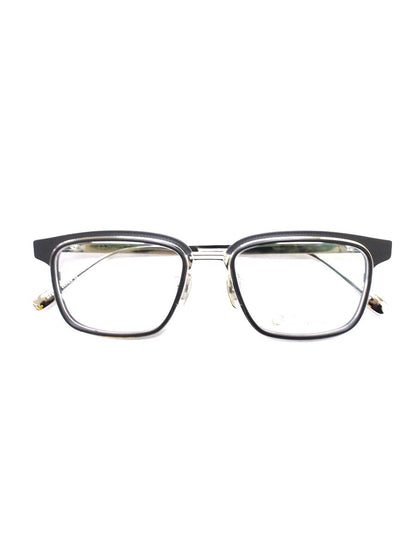 ドメスティックインターナショナル DI-1006 メガネ ブラック/シルバー メタルフレーム フルリム スクエアシェイプ ITN5491EC4N8