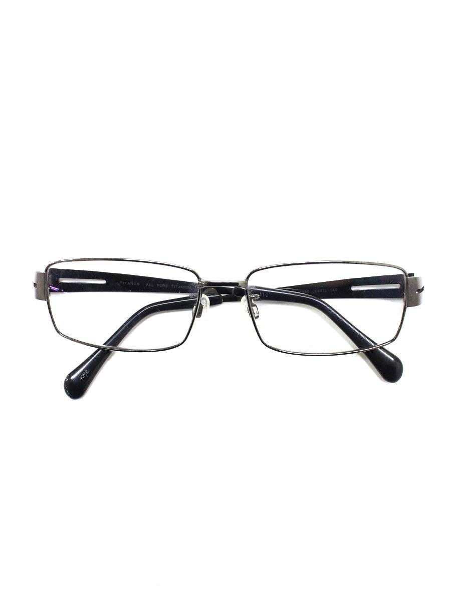 チタノス T-1290 メガネ ガンメタル/ブラック メタルフレーム スクエア ITMOWVT6M70A