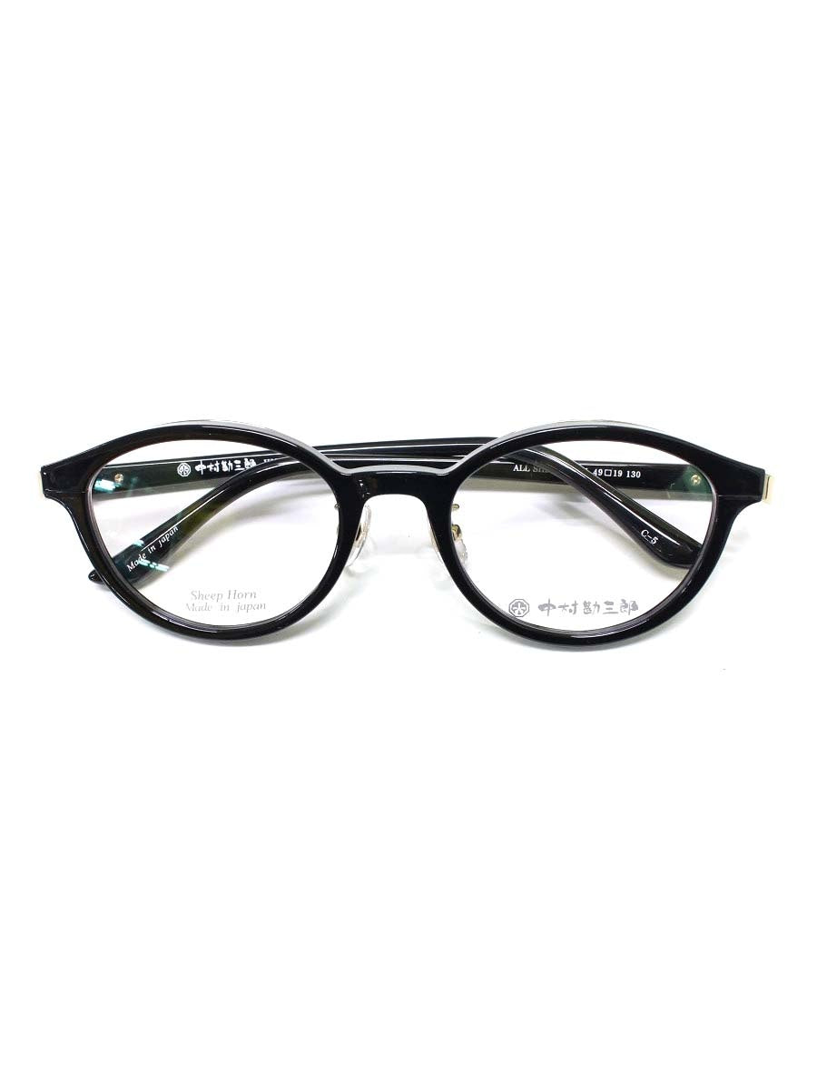 中村勘三郎 KN-2654 メガネ アッシュブラック/ゴールド シープホーンフレーム フルリム オーバルシェイプ COL.C-5 ITJNNMHCPSXC