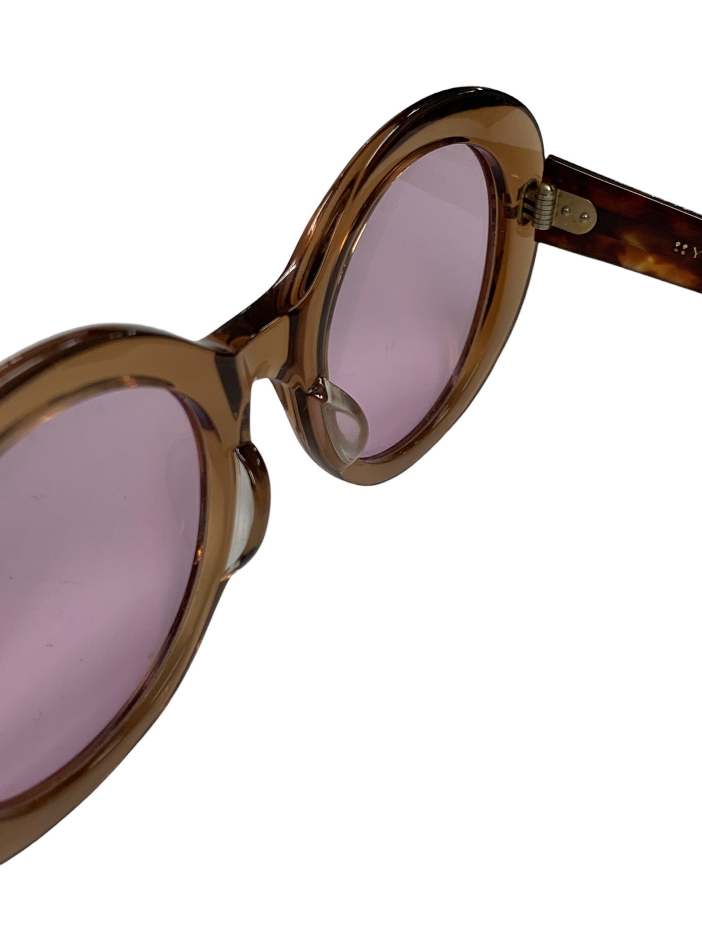 イエローズプラス サングラス ブラウン セルフレーム フルリム ラウンド（丸メガネ） ITLNC19EYZ2I