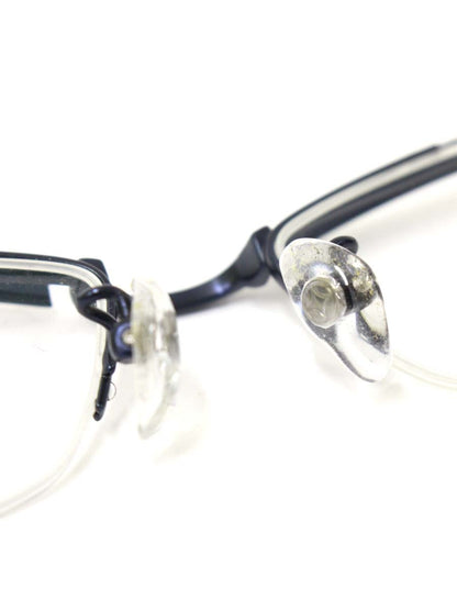 フォーナインズ S-320T メガネ ネイビー メタルフレーム ハーフリム ブロウシェイプ IT9WUA8UWB40