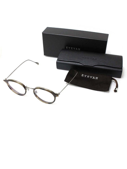 アイヴァン GRAFF メガネ オリーブバンブー/シルバー コンビフレーム ウェリントン OLB ITA94KZ6X8R4