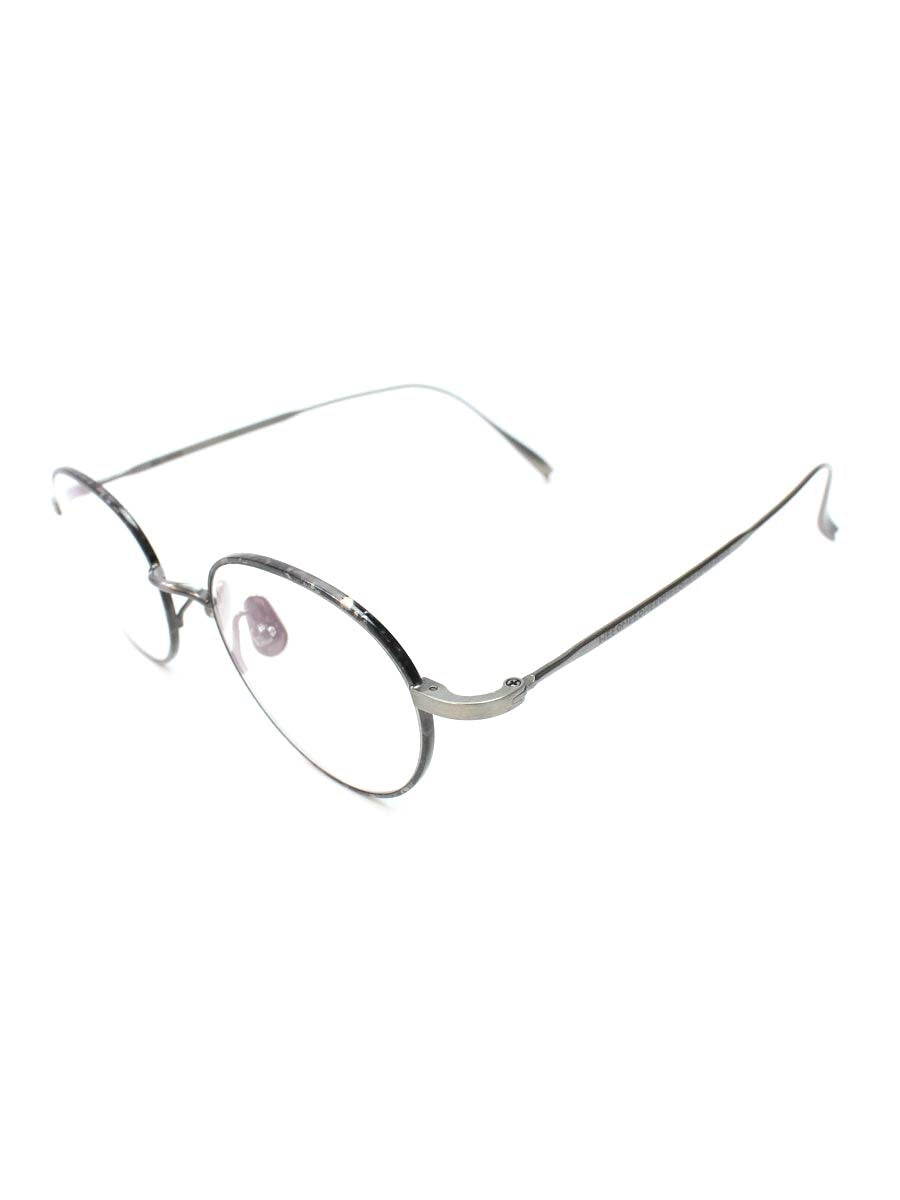 MEE EYEWEAR メガネ ブラック/シルバー Short Story メタルフレーム フルリム ラウンドシェイプ ITGN229CDCA8