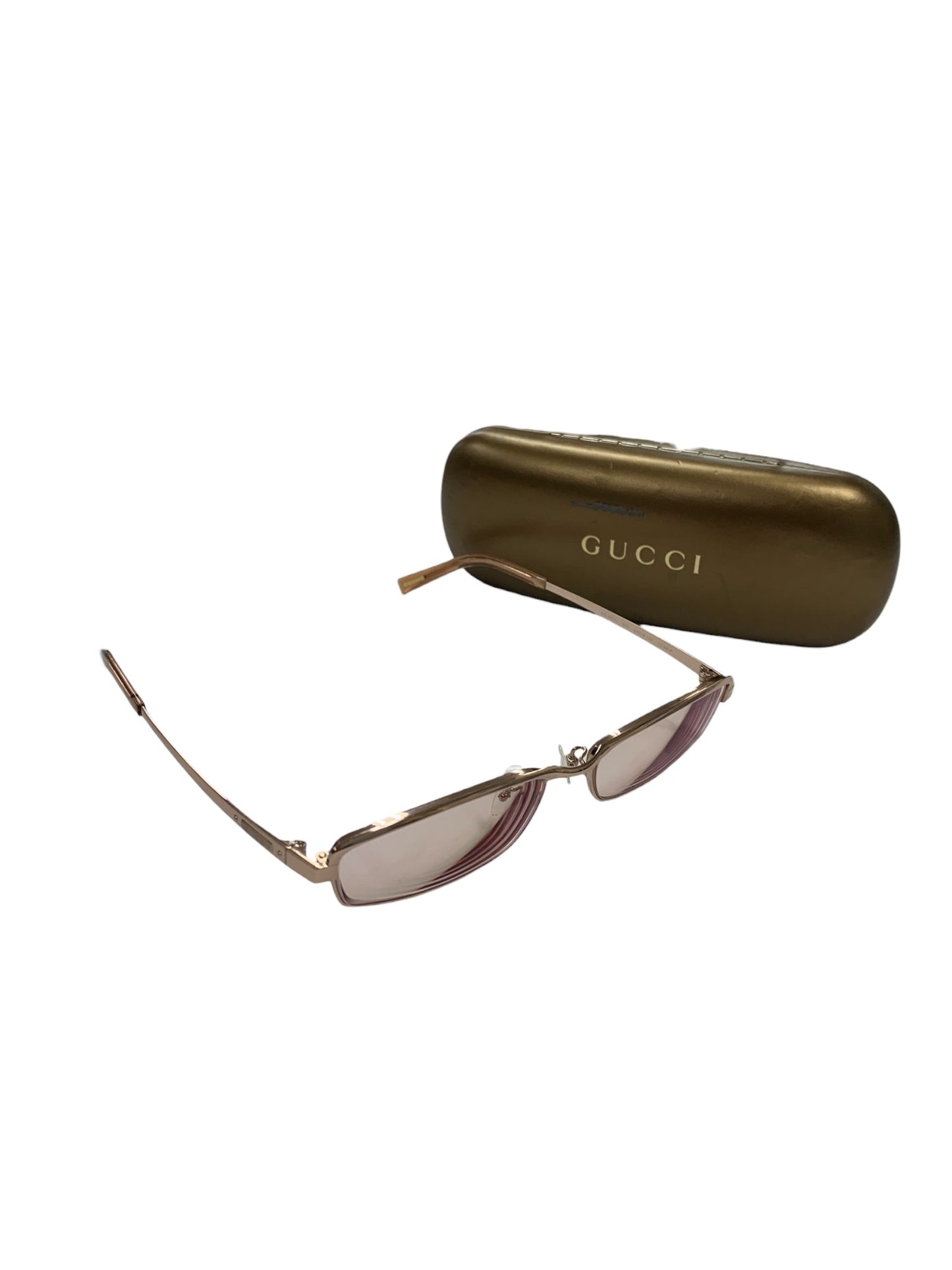 グッチ GG-9615J メガネ 眼鏡 ブラウン メタルフレーム フルリム スクエア IT5AF0WLJ1TC