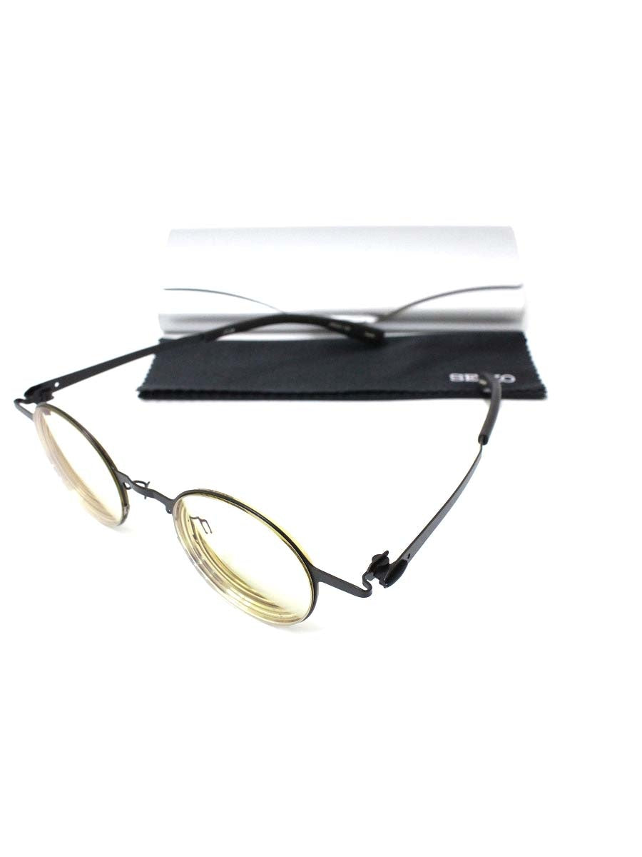 セイコー LF008 メガネ ブラック メタルフレーム フルリム ラウンド（丸メガネ） ITCJOQL60UH8