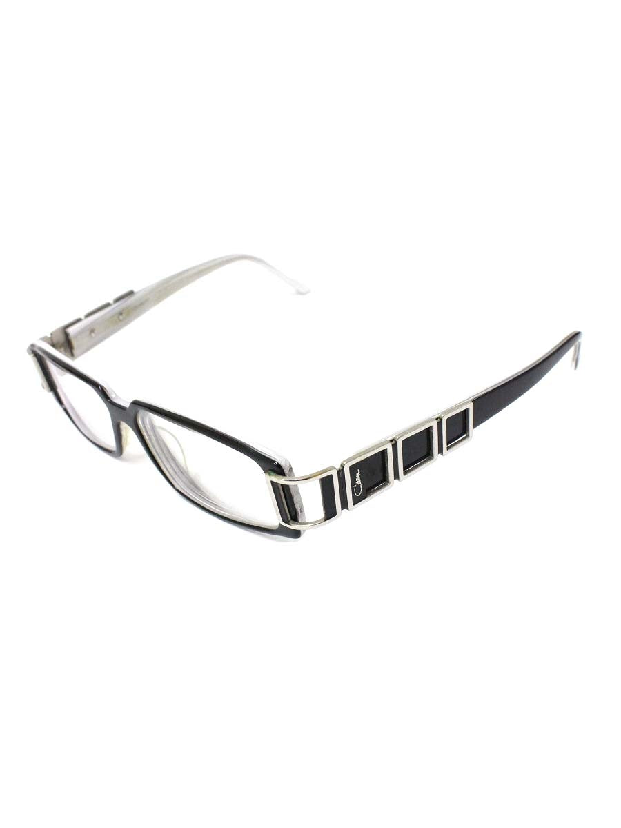 カザール MOD303 メガネ ブラック/シルバー/ホワイト コンビフレーム フルリム スクエア IT1GL9X1RGOE