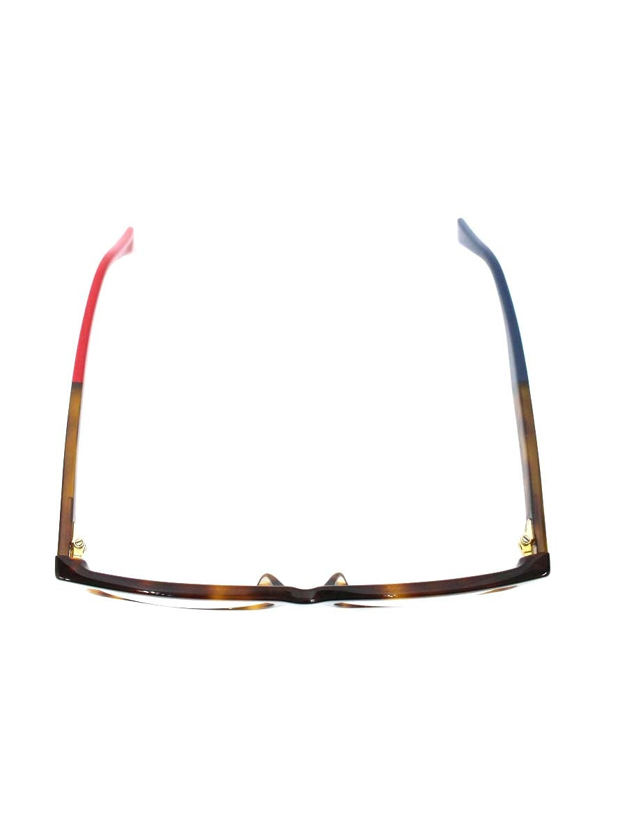 グッチ GG0162OA メガネ ブラウン/レッド/ネイビー セルフレーム スクエア べっ甲柄 ITV37UGVWBDE