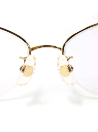 中村勘三郎 KN-2667 メガネ ローズピンク/パープル メタルフレーム ハーフリム スワロフスキー シープホーン COL.C-4 IT4X5P21PKV4