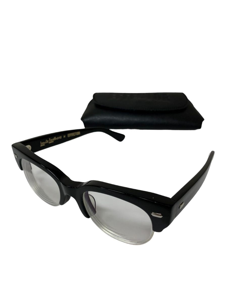 エフェクター ルイスレザーコラボモデル BUD GANZ メガネ ブラック セルフレームウェリントン IT1DWXIYN0Q4